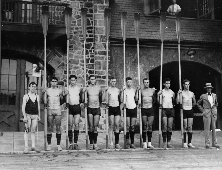 <p>The 1928 Cal varsity 8 crew went undefeated through its domestic schedule before besting Yale in the U.S. Olympic trials. Representing the United States in the Amersterdam Olympics that summer, the Golden Bears were true to their name, bringing home the gold medal by outpacing Great Britain and Canada.</p>
