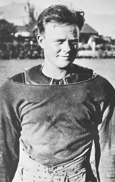 <p>John Byrd "Button" Salmon was a popular figure on the University of Arizona campus, serving as the student body president, quarterback of the football team and catcher on the baseball team. However, Salmon was involved in a fatal car accident in the fall of 1926. His final words to coach J.F. "Pop" McKale in the hospital regarding his teammates was <a href="http://www.arizonawildcats.com/ViewArticle.dbml?ATCLID=208236191" target="_blank">“Tell them... tell the team to bear down.”</a></p>
