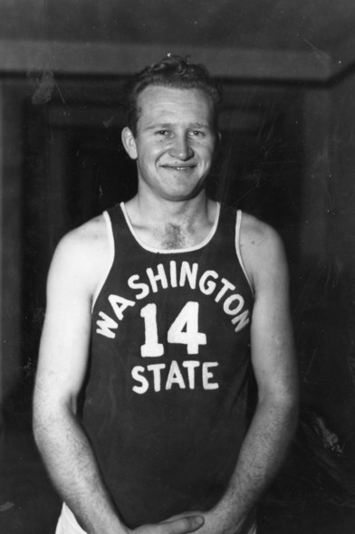 <p>Team captain Ed Gayda helped lead the Cougars to a conference championship in 1950, while setting a school record at the time by scoring 643 points in conference play during his four-year collegiate career.</p>
