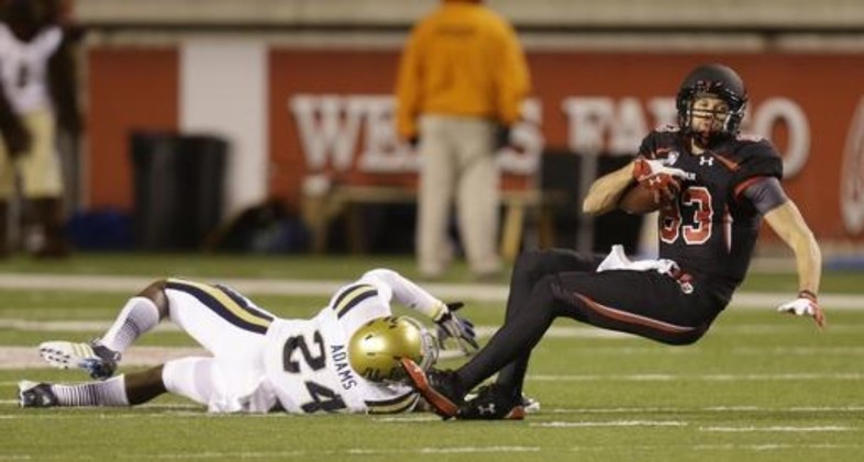 <p>A <a href="http://pac-12.com/article/ucla-myles-jack-interception-utah" target="_blank">spectacular performance</a> from the Bruins' secondary helped UCLA <a href="http://pac-12.com/videos/highlights-ucla-football-defeats-utah-34-27" target="_blank">overcome a dangerous game</a> in the cold Salt Lake City rain. Baby Blue intercepted Travis Wilson six times before Brett Hundley entered overdrive to create separation late. <a href="http://pac-12.com/event/2013/10/12/stanford-utah" target="_blank">Utah hosts another big one against Stanford</a> next weekend, while <a href="http://pac-12.com/event/2013/10/12/california-ucla" target="_blank">UCLA hosts Cal</a>.</p>
