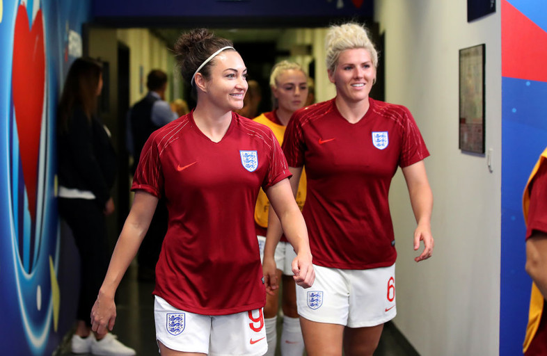 June 9: Former Oregon State Beaver Jodie Taylor walks out with teammates before England's 1-0 win over Scotland