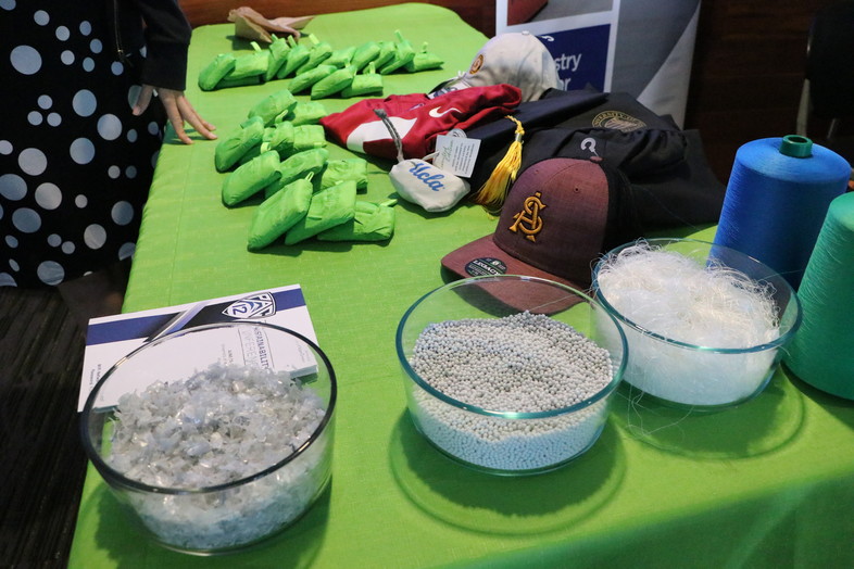 REPREVE showcased its commitment to sustainability with League 91 hats, shirts and other apparel. 