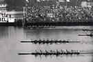 <p>The Washington varsity 8, representing the United State at 1936 Berlin Olympics, won the gold medal, edging out competitors from the fascist countries of Germany and Italy in the final. </p>
