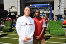 Stanford's Christian McCaffrey and USC's Adoree' Jackson hang out at Pac-12 Football Media Days.