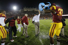 <p>The <a href="http://pac-12.com/videos/highlights-usc-gets-win-orgerons-debut" target="_blank">Trojans kicked off Ed Orgeron's interim tenure with a bang</a>. The rejuvenated Trojans busted open a 25-point lead behind 297 Cody Kessler passing yards. They later <a href="http://pac-12.com/videos/highlights-usc-gets-win-orgerons-debut">withstood a furious Arizona rally to win</a>. <a href="http://pac-12.com/event/2013/10/19/usc-notre-dame">USC has momentum as it heads to Notre Dame</a>, while <a href="http://pac-12.com/event/2013/10/19/utah-arizona" target="_blank">Arizona hosts Utah</a> next week.</p>
