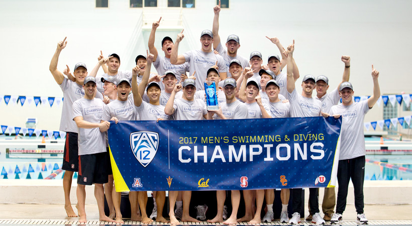 Stanford wins the 2017 Pac-12 Men’s Swimming Championship title