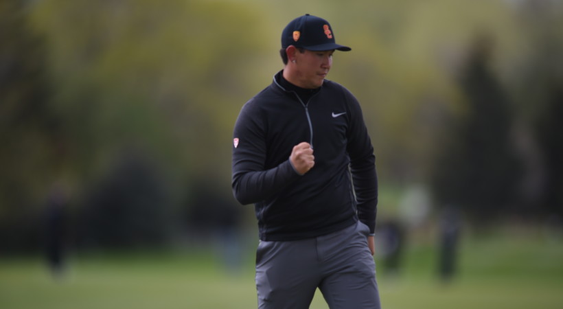 2017 Pac-12 Men's Golf Championships: USC's Rico Hoey cards two strong rounds despite tough elements