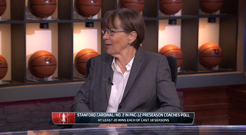 Stanford's Tara VanDerveer on dunking at Pac-12 Women's Basketball Media Day: 'The bar has been raised'