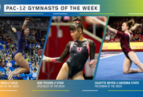 UCLA's Ross, Utah's Tessen and Arizona State’s Boyer earn the Pac-12 gymnasts of the week awards