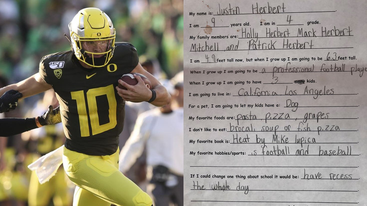 Roundup: Justin Herbert adorably foreshadowed his future NFL franchise as a 9-year-old
